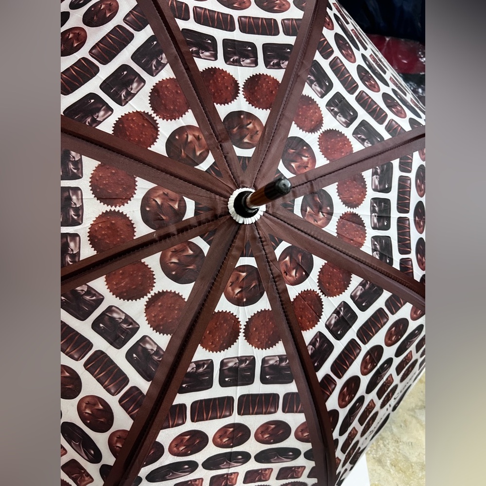 Russell Stover Chocolate Umbrella š« Novelty Wood Handle Gift Idea NWT - Picture 12 of 14